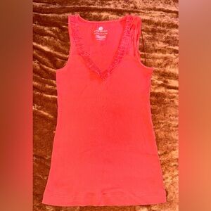 Banana Republic Vibrant Orange Ruffle Tank Top